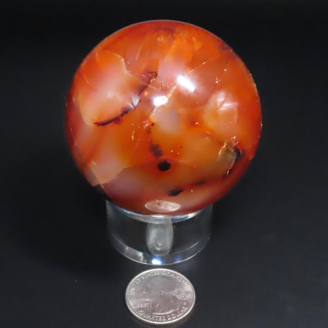 Polished Carnelian Agate Sphere Ball from Madagascar