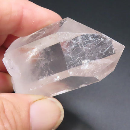 Arkansas Quartz Crystal Point with Etched Faces & Self-Healed Bottom