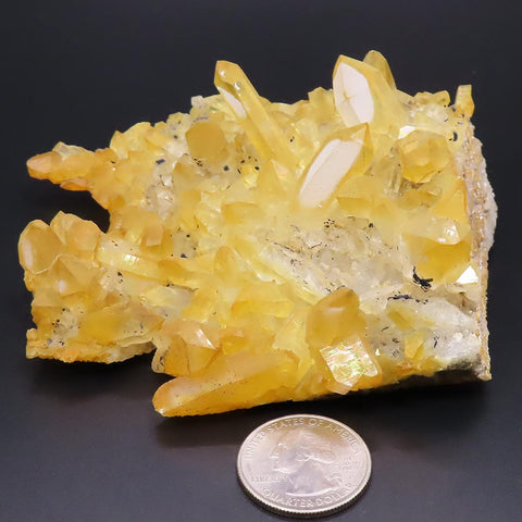 Arkansas Golden Healer Quartz Crystal Cluster with Rainbow Iridescence