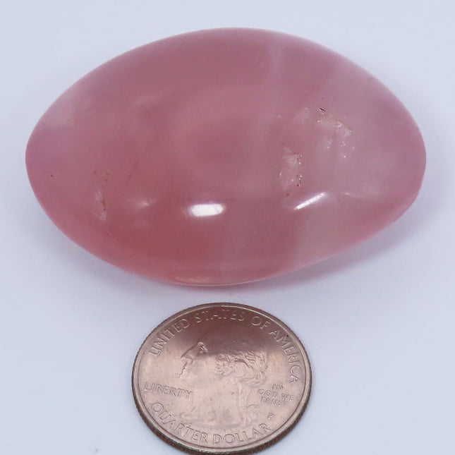 Polished Rose Quartz Palm Stone from Madagascar