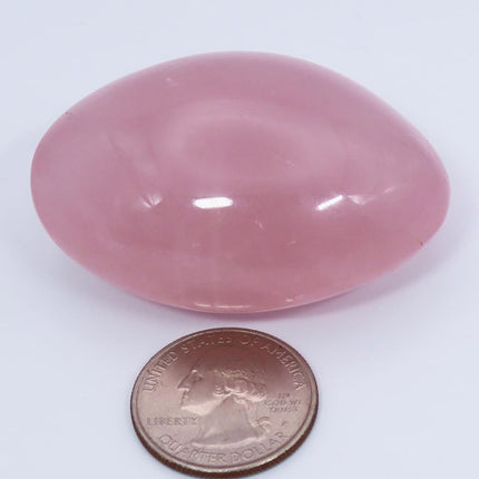 Polished Rose Quartz Palm Stone from Madagascar