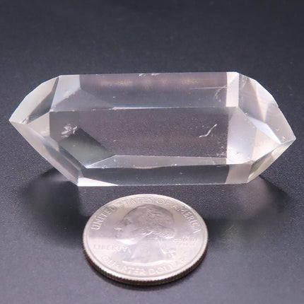 Polished Clear Quartz Crystal Double Terminated Point with Time-Link