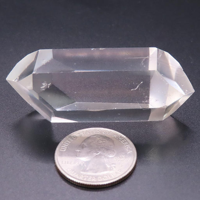 Polished Clear Quartz Crystal Double Terminated Point with Time-Link