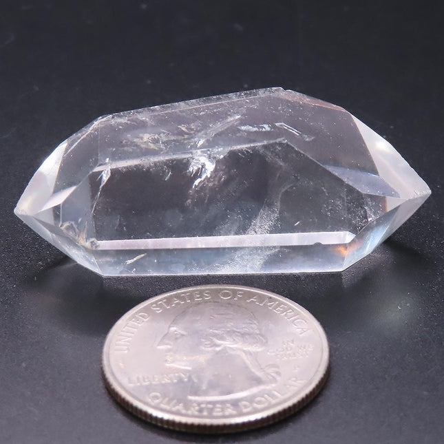 Polished Clear Quartz Crystal Double Terminated Point from Brazil