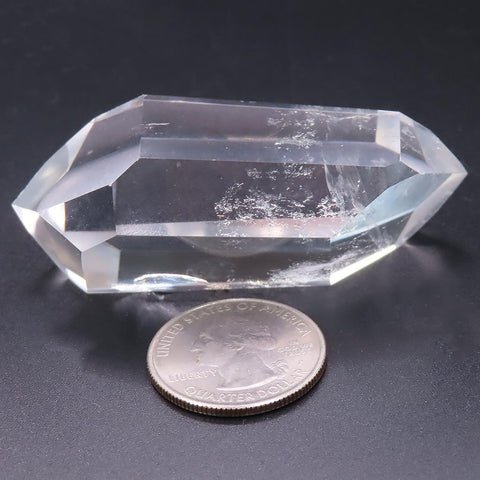 Polished Clear Quartz Crystal Double Terminated Point from Brazil