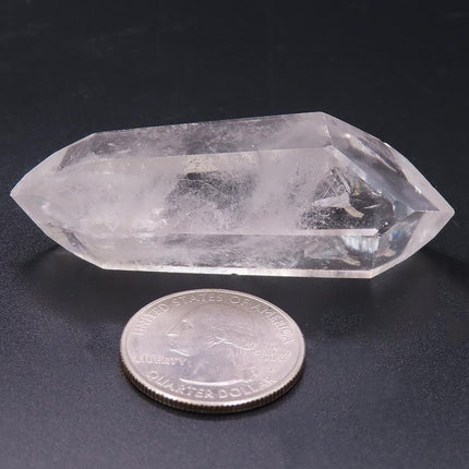 Polished Clear Quartz Crystal Double Terminated Point with Time-Links