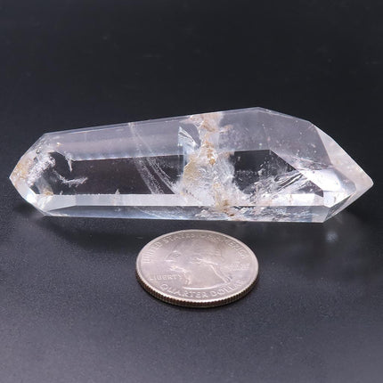 Polished Clear Quartz Crystal Sand Included DT Point with Rainbows