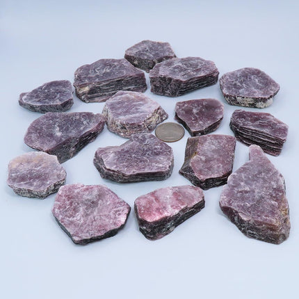 15 Medium Size A Grade Lepidolite Mica Stones from Brazil