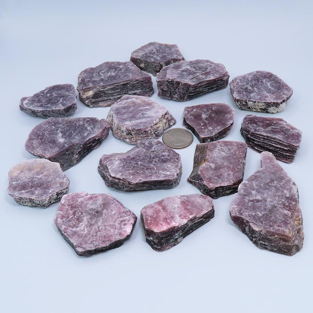 15 Medium Size A Grade Lepidolite Mica Stones from Brazil