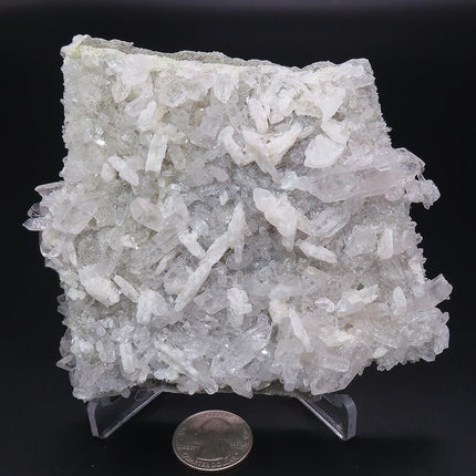 Arkansas Quartz Crystal Cluster Adularia Attached & Manganese Included