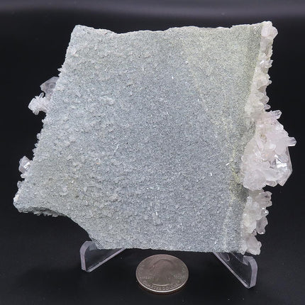 Arkansas Quartz Crystal Cluster Adularia Attached & Manganese Included