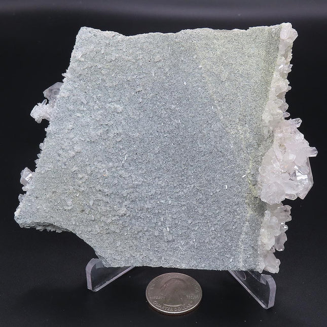 Arkansas Quartz Crystal Cluster Adularia Attached & Manganese Included