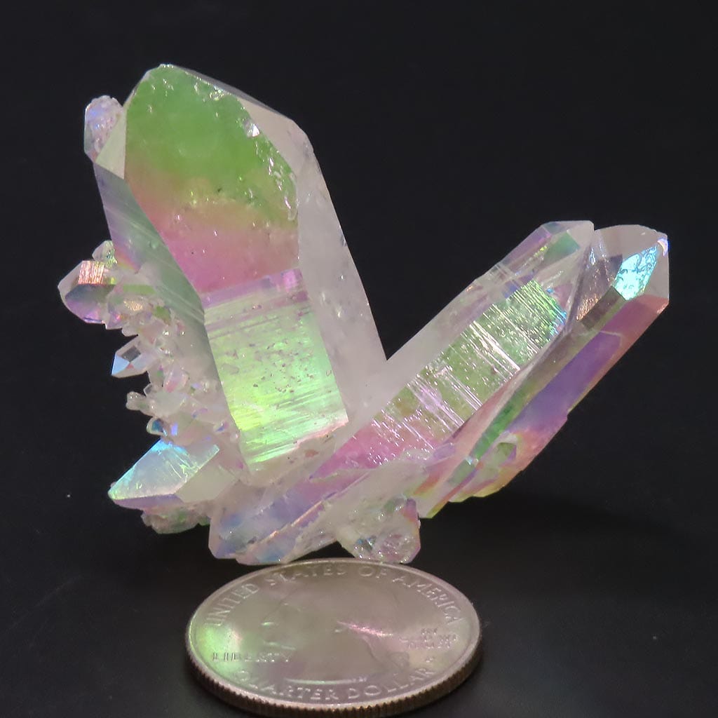 Opal or Angel Aura Quartz Crystal Burr Cluster with DT/ET Points