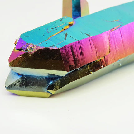 Rainbow or Flame Aura Quartz Crystal Point from Arkansas