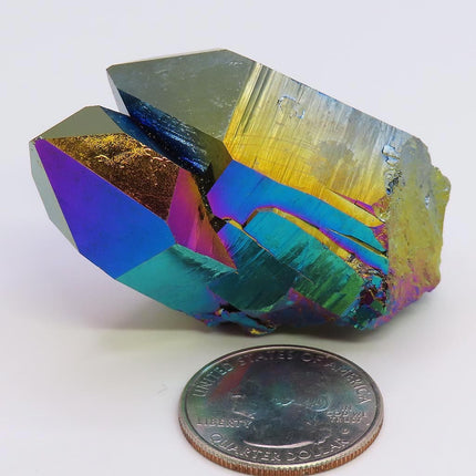 Rainbow or Flame Aura Quartz Crystal Cluster from Arkansas