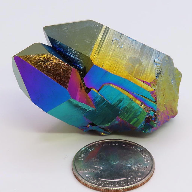 Rainbow or Flame Aura Quartz Crystal Cluster from Arkansas