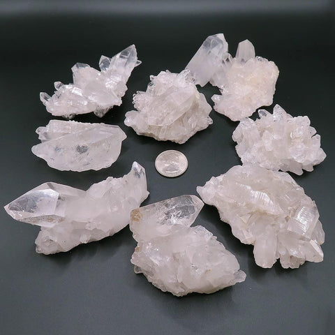 8 Arkansas Quartz Crystal Clusters