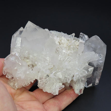 Arkansas Quartz Crystal Square Back Cluster w/ DT & Adularia Attached