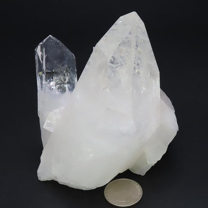 Arkansas Quartz Crystal Cluster with Double Terminated Point & Rainbow