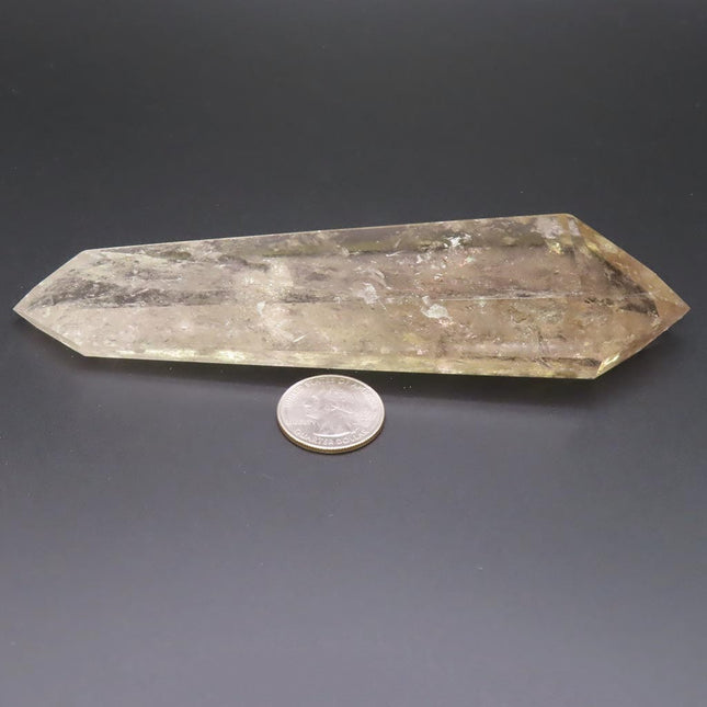 Polished Smoky Quartz Crystal Double Terminated Tabby Point