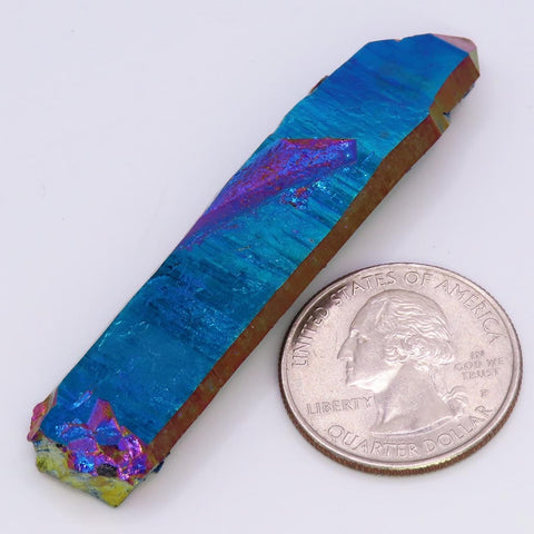 Rainbow or Flame Aura Quartz Crystal Tabby Point from Arkansas