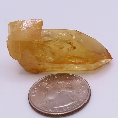 Sunrise Aura Quartz Crystal Point with Rainbow from Arkansas