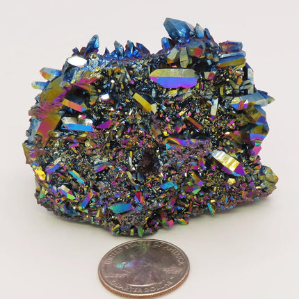 Rainbow or Flame Aura Quartz Crystal Burr Cluster from Arkansas
