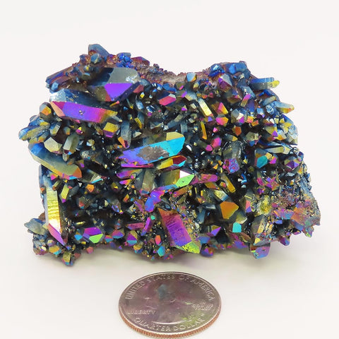 Rainbow or Flame Aura Quartz Crystal Burr Cluster from Arkansas