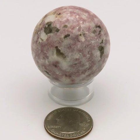 Polished Red & Green Tourmaline in Quartz Sphere Ball from Madagascar