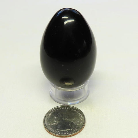 Polished Black Obsidian Egg from Mexico