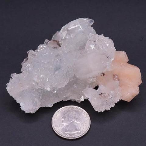 Apophyllite Cluster with Red Heulandite & Smoky Quartz Included Base