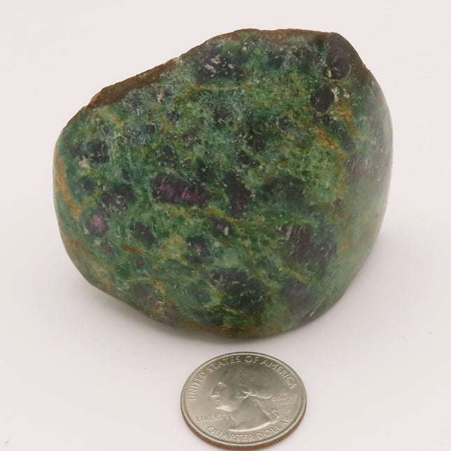 1 Side Polished Ruby and Green Fuchsite with Kyanite Slab from India