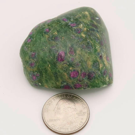 1 Side Polished Ruby and Green Fuchsite with Kyanite Slab from India