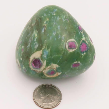 1 Side Polished Ruby and Green Fuchsite with Kyanite Slab from India