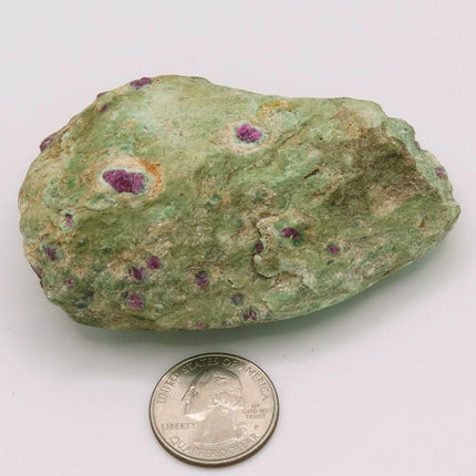 1 Side Polished Ruby and Green Fuchsite with Quartz Slab from India
