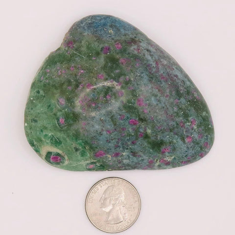 1 Side Polished Ruby and Green Fuchsite with Kyanite Slab from India