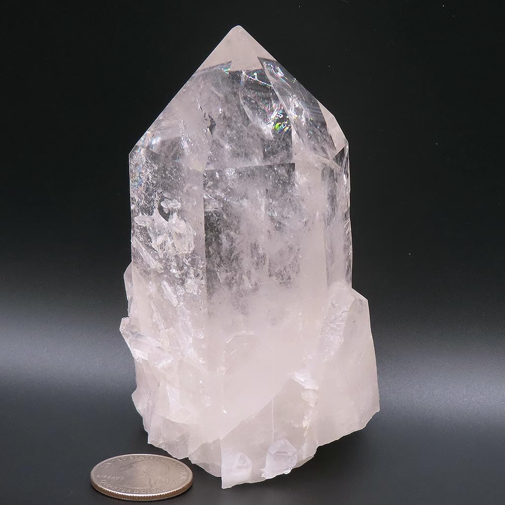 Arkansas Quartz Crystal Generator Point with Rainbows