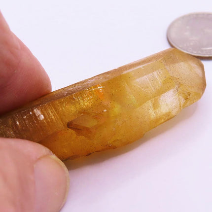 Arkansas Uncleaned Quartz Crystal Point with Some Rainbow Iridescence
