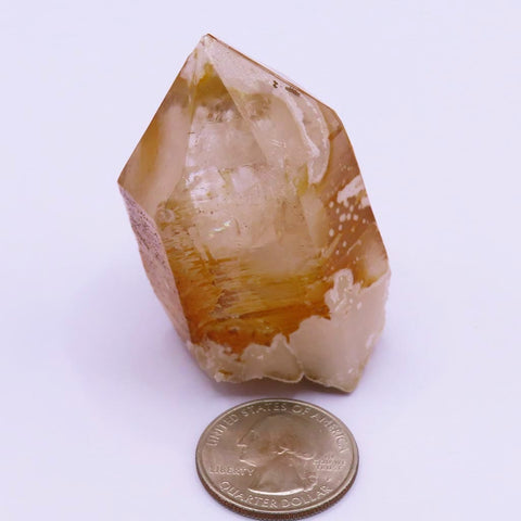 Arkansas Uncleaned Quartz Crystal Point w/ Rainbows & Self-Healed Base