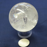 Polished Clear Quartz Crystal Sphere Ball with Rainbows from Brazil