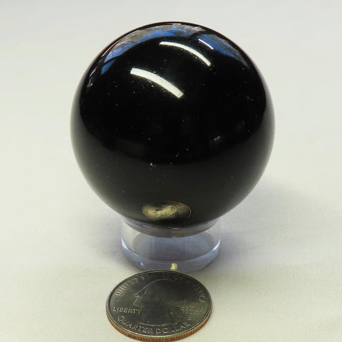 Polished Black Obsidian Sphere Ball from Mexico