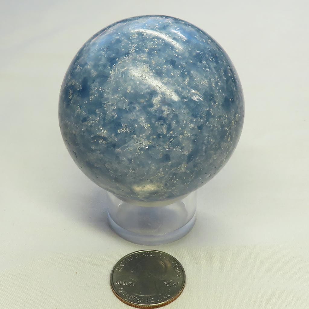 Polished Blue Calcite Sphere Ball from Madagascar