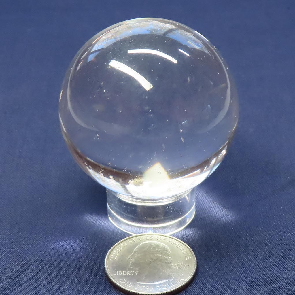 Polished Clear Quartz Crystal Sphere Ball from Brazil