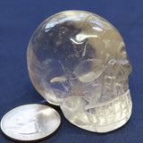 Carved Clear Quartz Crystal Skull from Brazil