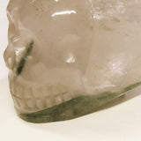 Carved Chlorite Included Skull in Large Smoky Quartz Point w/ Rainbows