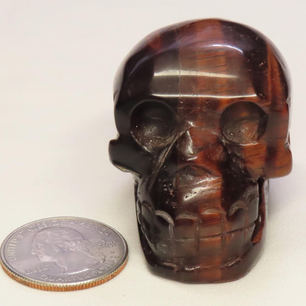 Carved Red Tiger Eye Skull from Australia