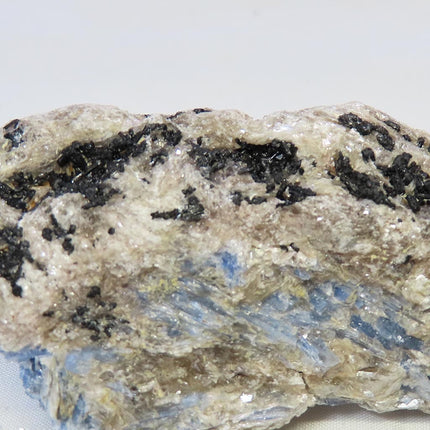 Blue Kyanite Cluster with Mica and Black Tourmaline from Brazil