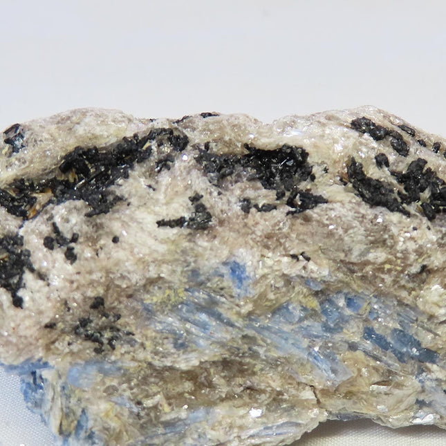 Blue Kyanite Cluster with Mica and Black Tourmaline from Brazil