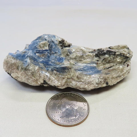 Blue Kyanite Cluster with Mica and Black Tourmaline from Brazil