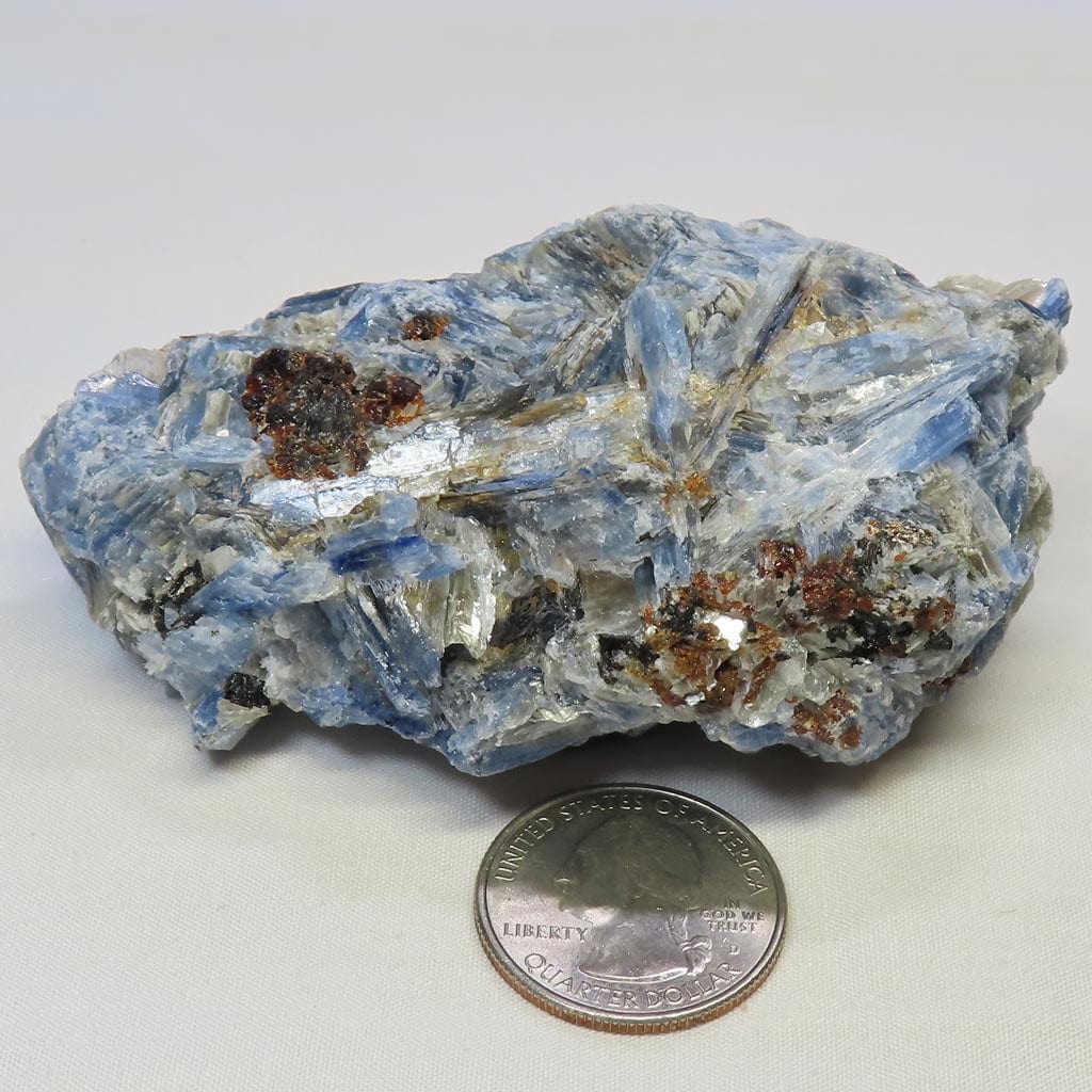 Blue Kyanite Cluster with Mica & Garnets from Brazil